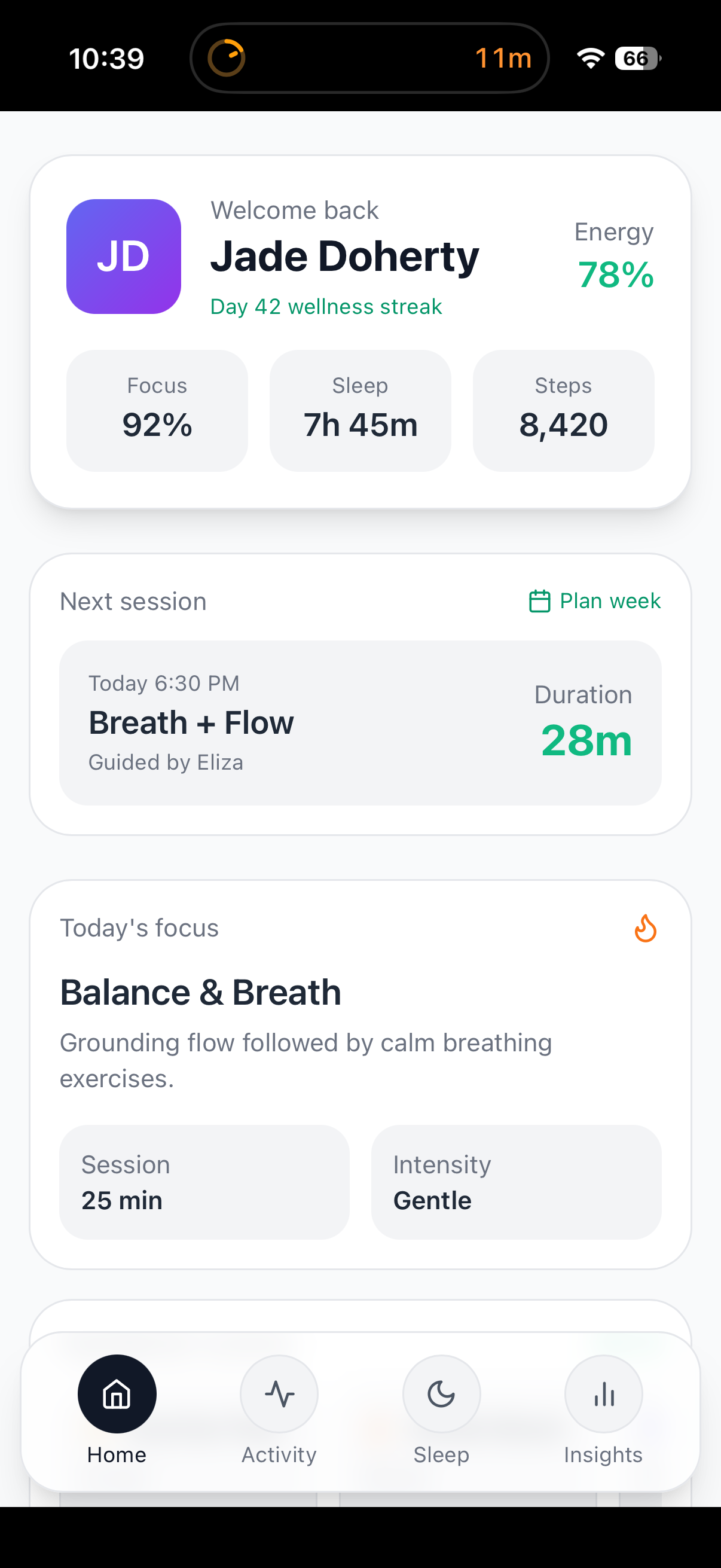 Wellness Dashboard