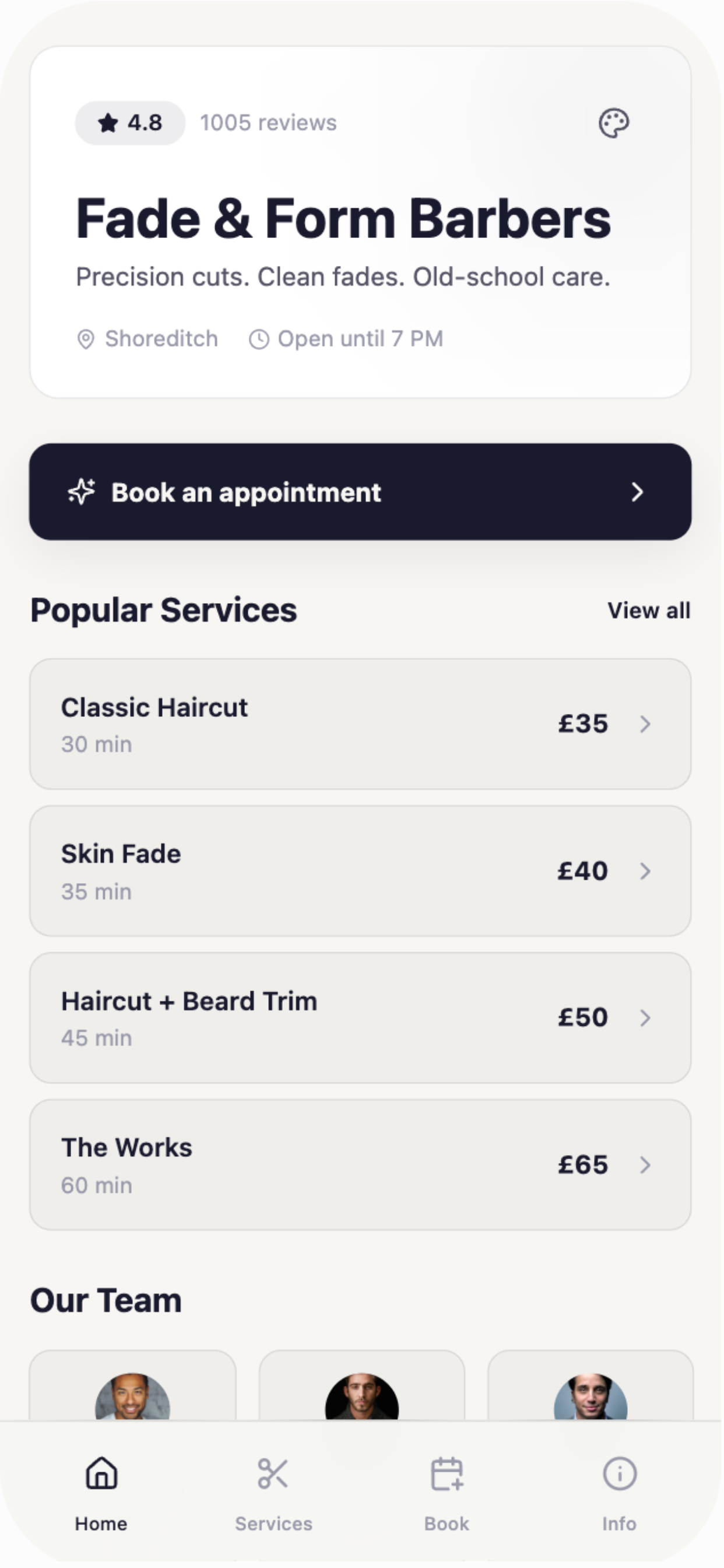 Barber App Screenshot 1