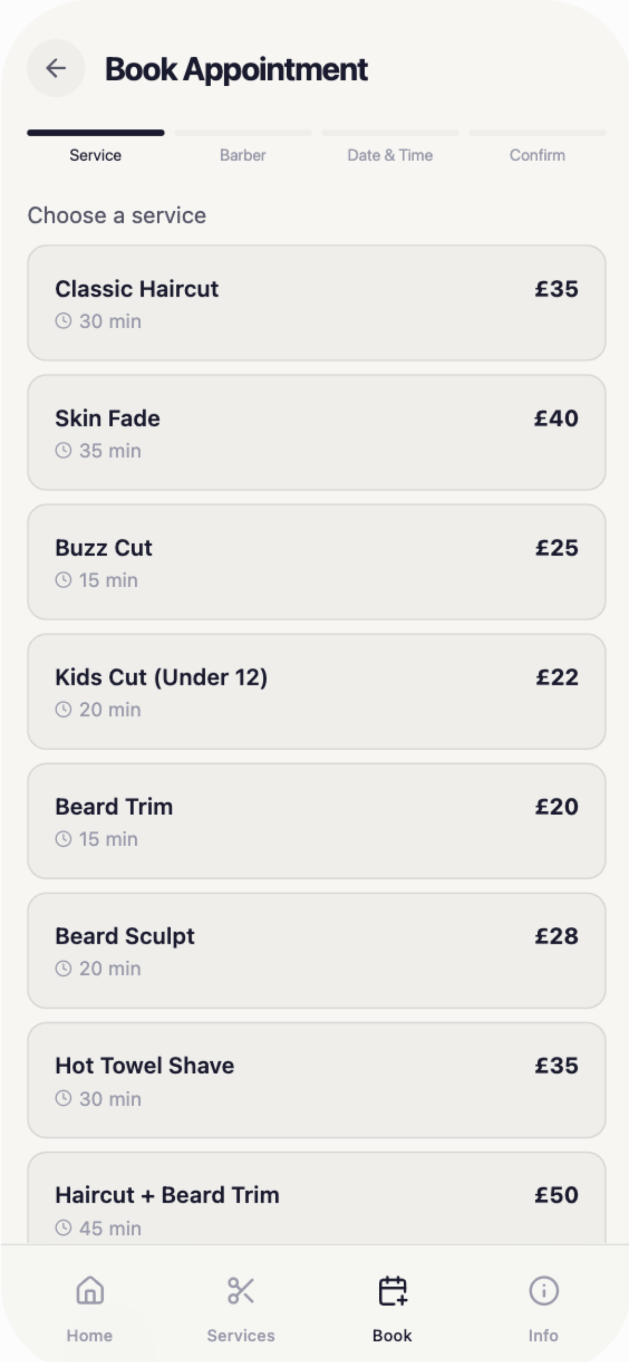 Barber App Screenshot 2